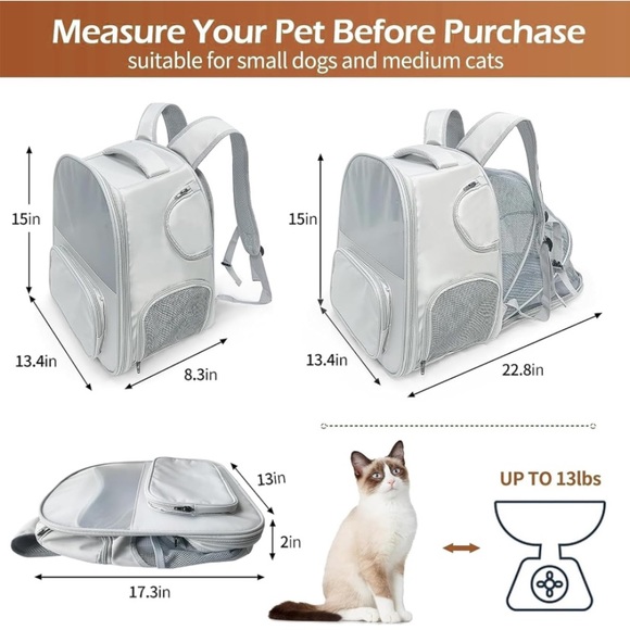 Durable carrying back pack for small pets for a small or medium size cat of dog. - Picture 8 of 8